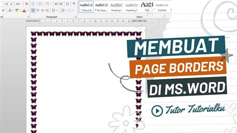 Cara Membuat Pembatas Halaman Page Borders Di Microsoft Word YouTube