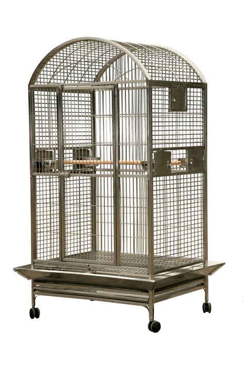 Stainless Steel Extra Large Dome Top Bird Cage 40 X 30 X 65 In