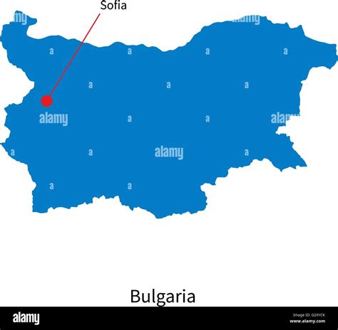 Detailed vector map of Bulgaria and capital city Sofia Stock Vector ...