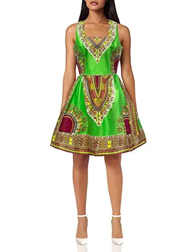 Shenbolen Woman African Print Dress Dashiki Traditional Dress Party