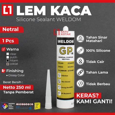 Jual Silicone Sealant Lem Kaca Perekat Netral Weldom Shopee Indonesia