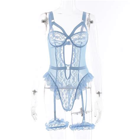 Ruiyi See Through Lingerie Women Sexy High Quality One Piece Lace