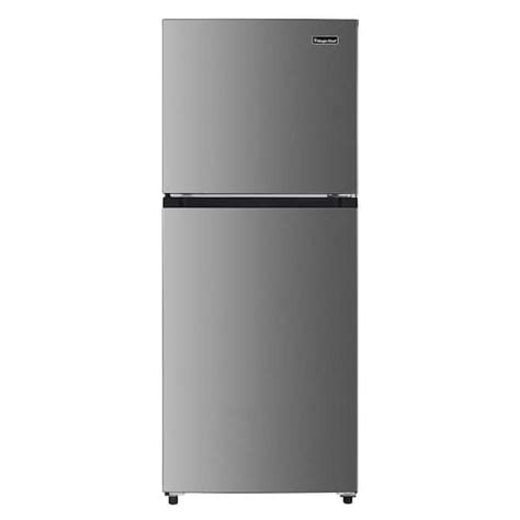 Magic Chef 10 1 Cu Ft Top Freezer Refrigerator In Platinum Steel