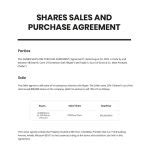 Purchase And Sale Of Shares Agreement Template Prewrite