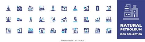 Natural Petroleum Icon Collection Duotone Color Stock Vector Royalty