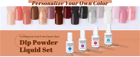 Amazon Lavender Violets Pcs Dip Powder Nail Kit Starter Colors Nude Pinkish Brown