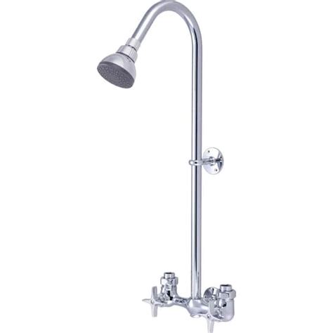 Central Brass Double Handles 1 Spray Exposed Shower Faucet In Chrome