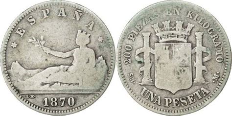 Espagne Peseta Monnaie Provisional Government Argent Km B