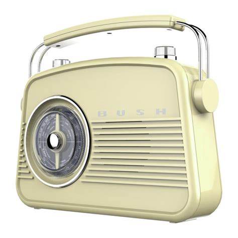 Bush Retro Mini Fm Radio Cream Battery Operated Only Alarm Clocks And Radios Home Audio