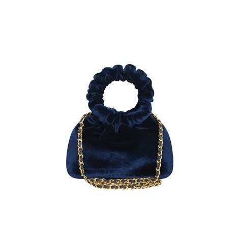 Blue Sapphire Velvet Mini Cloud Bag VERAFIED Velvet Bag Green Velvet