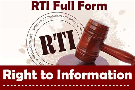 Rti Full Form In Hindi सुचना का अधिकार का क्या अर्थ है Meaning