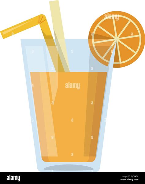 Orange juice glass cartoon icon. Fresh fruit drink Stock Vector Image ...