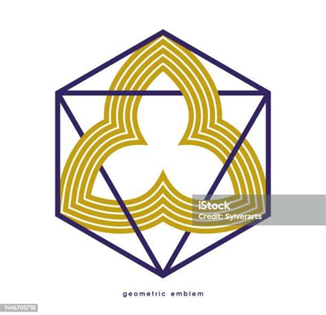 Logo Vektor Geometris Abstrak Diisolasi Pada Putih Desain Grafis Linier