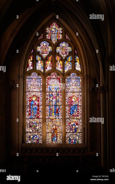 Medieval Stained Glass Window At York Minster Cathedral England Of The Crucifixion Of Jesus