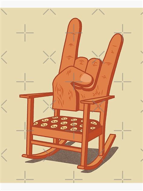 "This chair rocks! – Funny rock hand sign rocking chair joke" Poster ...