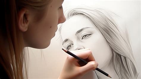 Drawing Pencil Girl A Face With Backgrounds | JPG Free Download - Pikbest