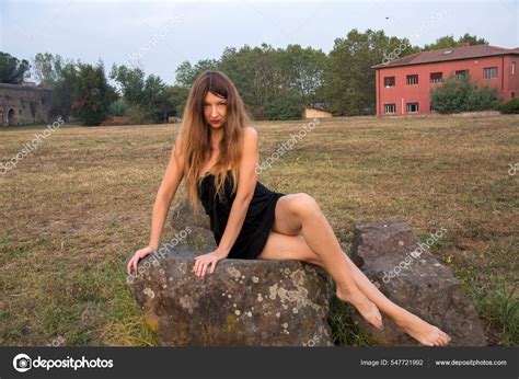 Beautiful Russian Girl Naked Park Long Hair Stock Photo Morgancapasso