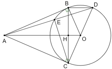 Cho điểm A nằm ngoài đường tròn O R Vẽ 2 tiếp tuyến AB AC với