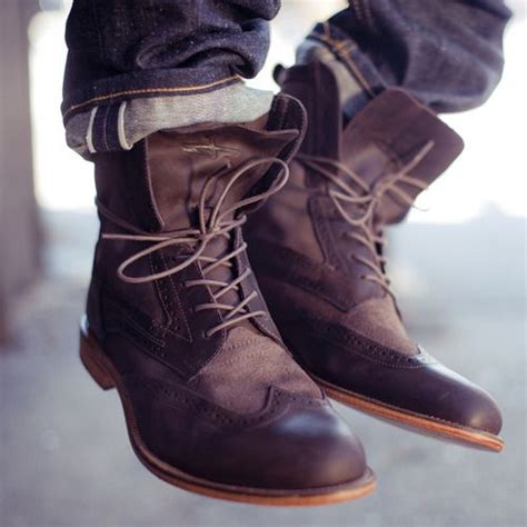 Wingtip Boots + Cuffed Jeans