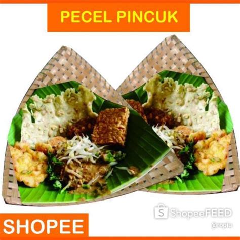 Jual Isi Pcs Piring Pincuk Anyaman Bambu Piring Pecel Piring Nasi