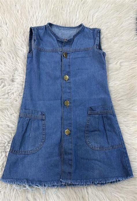 Comprar Vestido Infantil Jeans Bolso Pacote Pe As R