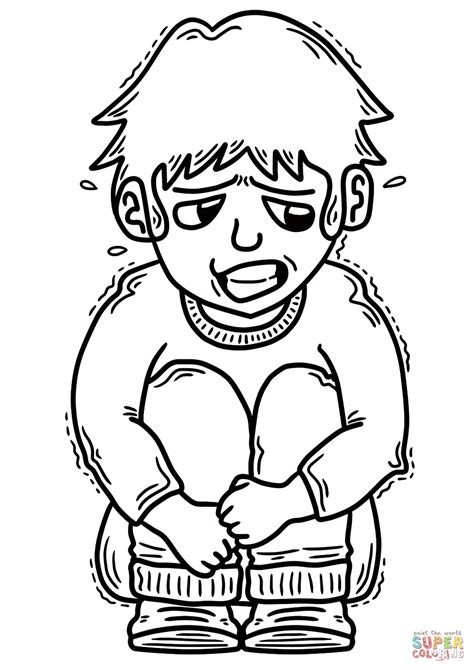 Scared Boy Shaking coloring page | Free Printable Coloring Pages