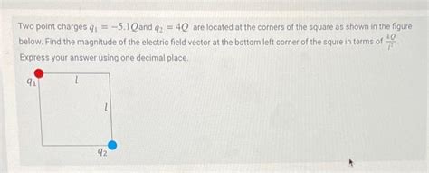 Solved Two Point Charges Q1−51q And Q24q Are Located At