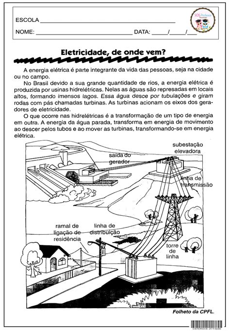 Eletricidade De Onde Vem Atividades De Geografia Atividades De