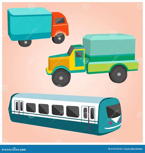 Transport toys stock vector. Illustration of land, carriage - 51512218