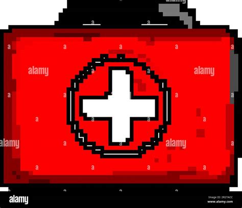 Help First Aid Kit Game Pixel Art Vector Illustration Stock Vector