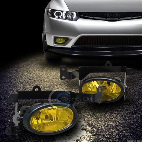 Purchase Jdm Yellow Clear Front Bumper Fog Lights Lamps W Switch 06 08 Honda Civic 2d 2dr In