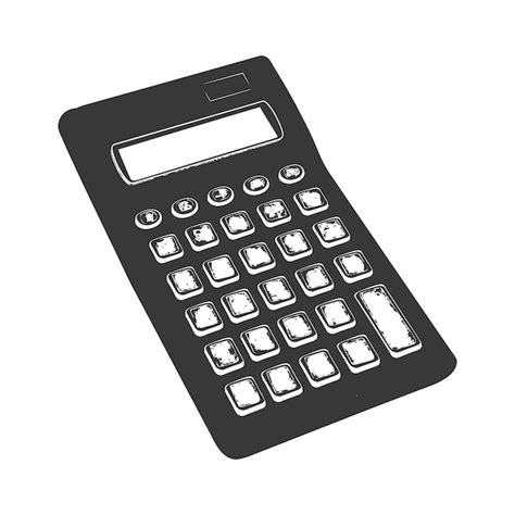 Silhouette Calculator Office Utility Black Color Only Premium Ai