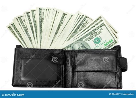 Money With Black Wallet Stock Image Image Of Monetary 8045267