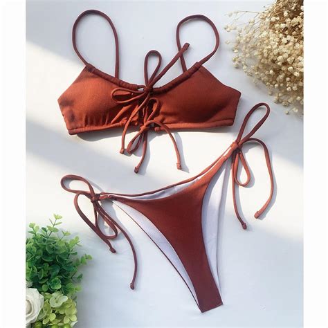 Comprar Micro Bikinis Sexy Bikini Set Traje de Baño de Mujer Push Up