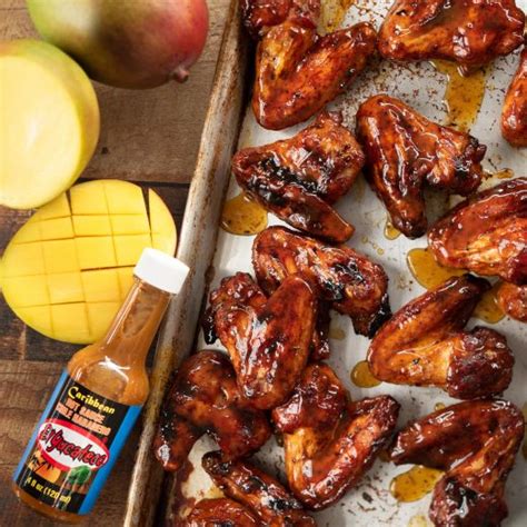 Mango Habanero Chicken Wings Grilled