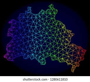 Rainbow Colored Mesh Vector Map Berlin Stock Vector Royalty Free