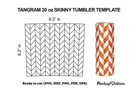 Tangram 20oz Skinny Tumbler Template SVG Graphic By Mockup Station