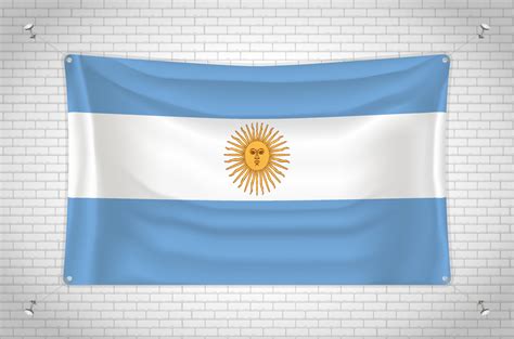 Bandeira Argentina Pendurada Na Parede De Tijolos Desenho 3d Bandeira Pendurada Na Parede