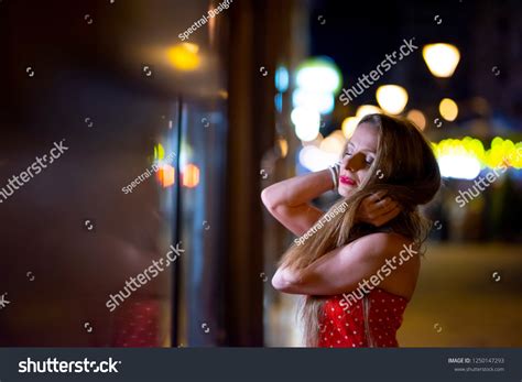 Portrait Beautiful Mature Woman Red Dress Stock Photo 1250147293 Shutterstock