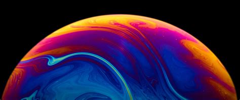 Soap Bubble Wallpaper 4K Black Background Vibrant