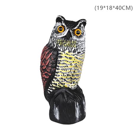 Fake Owl Decoys To Scare Birds Away Rotating Head Sculptures Nature