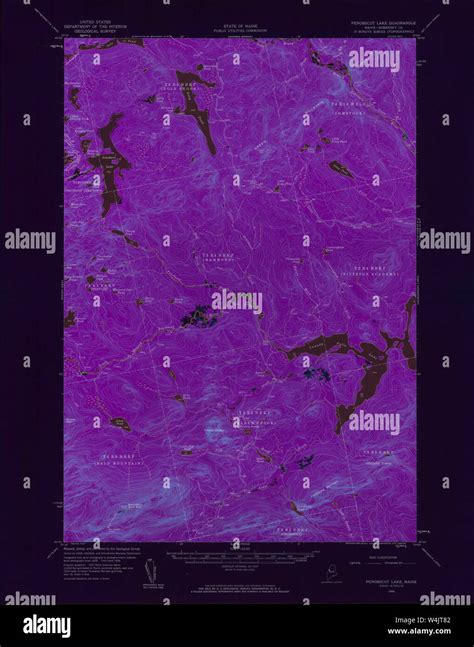 Maine USGS Historical Map Penobscot Lake 306714 1956 62500 Inversion