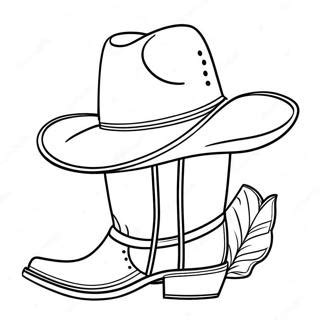 Cowboy Hat And Boots Coloring Page | Coloring-Pages.com