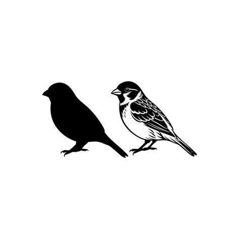 Bird House Sparrow Silhouette Vector Premium Ai Generated Vector