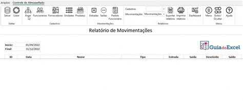 Planilha De Controle De Almoxarifado Excel Guia Do Excel