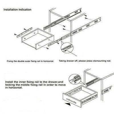 Probrico Soft Close Full Extension Drawer Slides Ball Bearing Side Or