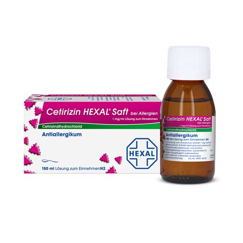 Cetirizin HEXAL Saft bei Allergien 1 mg ml Lösung zum Einnehmen