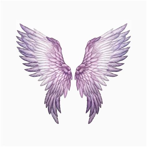 Premium AI Image Watercolor Illustration Of A Purple Angel Wings