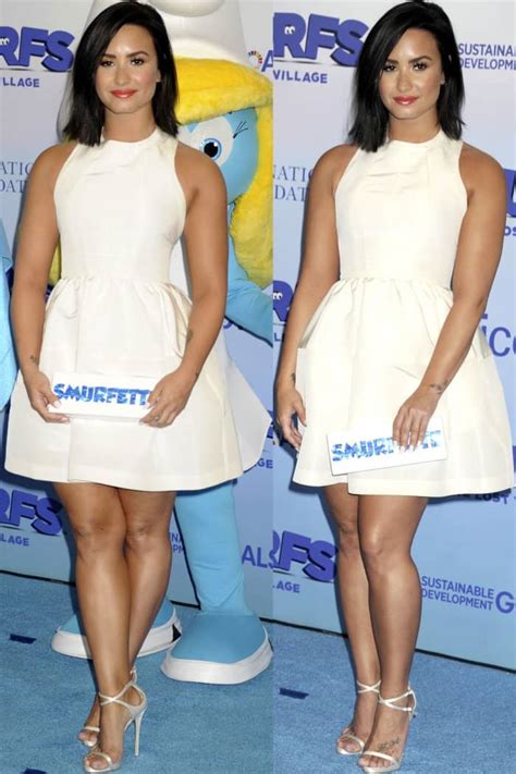 Demi Lovato Displays Let Go Let God Foot Tattoo In Hot Shoes