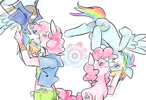 706196 Artist Shaochi Eared Humanization Human Ponidox Humanized Lesbian Midriff Pinkie
